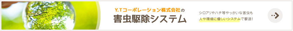 岐阜市のシロアリなど害虫駆除、Y.Tコーポレーション株式会社の害虫駆除システム。シロアリやハチ等やっかいな害虫も人や環境に優しいシステムで撃退！